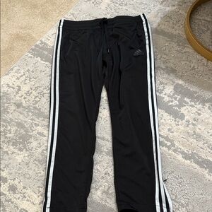 Adidas Black Joggers with White Stripes